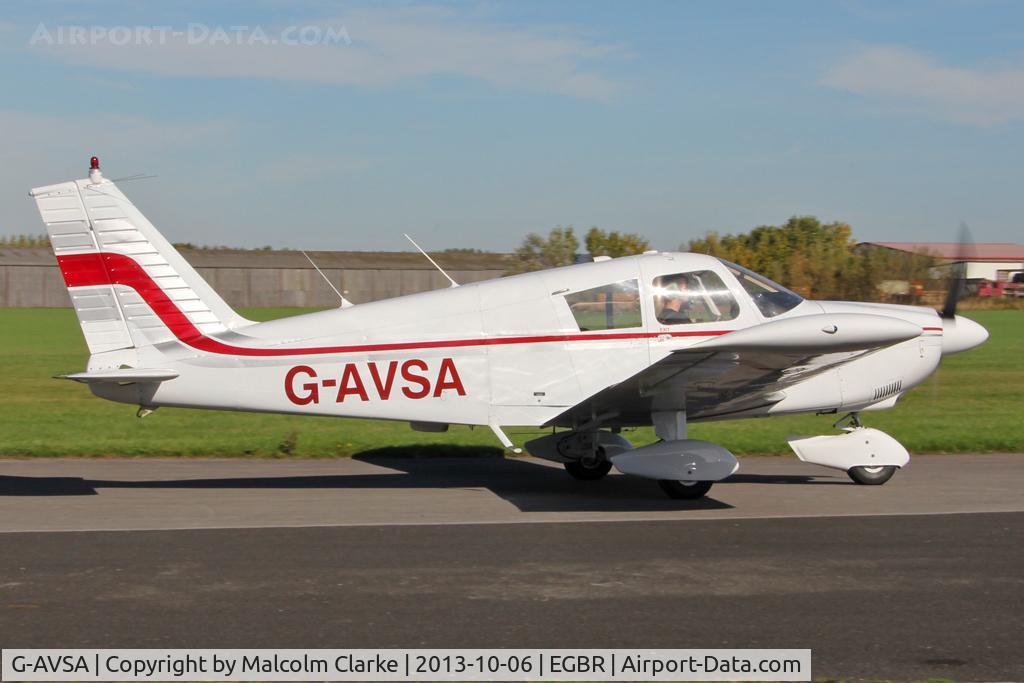 G-AVSA, 1967 Piper PA-28-180 Cherokee C/N 28-4184, Piper PA-28-180 Cherokee at Breighton Airfield. October 6th 2013.