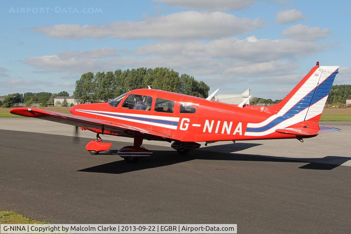 G-NINA, 1977 Piper PA-28-161 Cherokee Warrior II C/N 28-7716162, Piper PA-28-161 Cherokee Warrior II at Breighton Airfield's Helicopter Fly-In. September 22nd 2013.