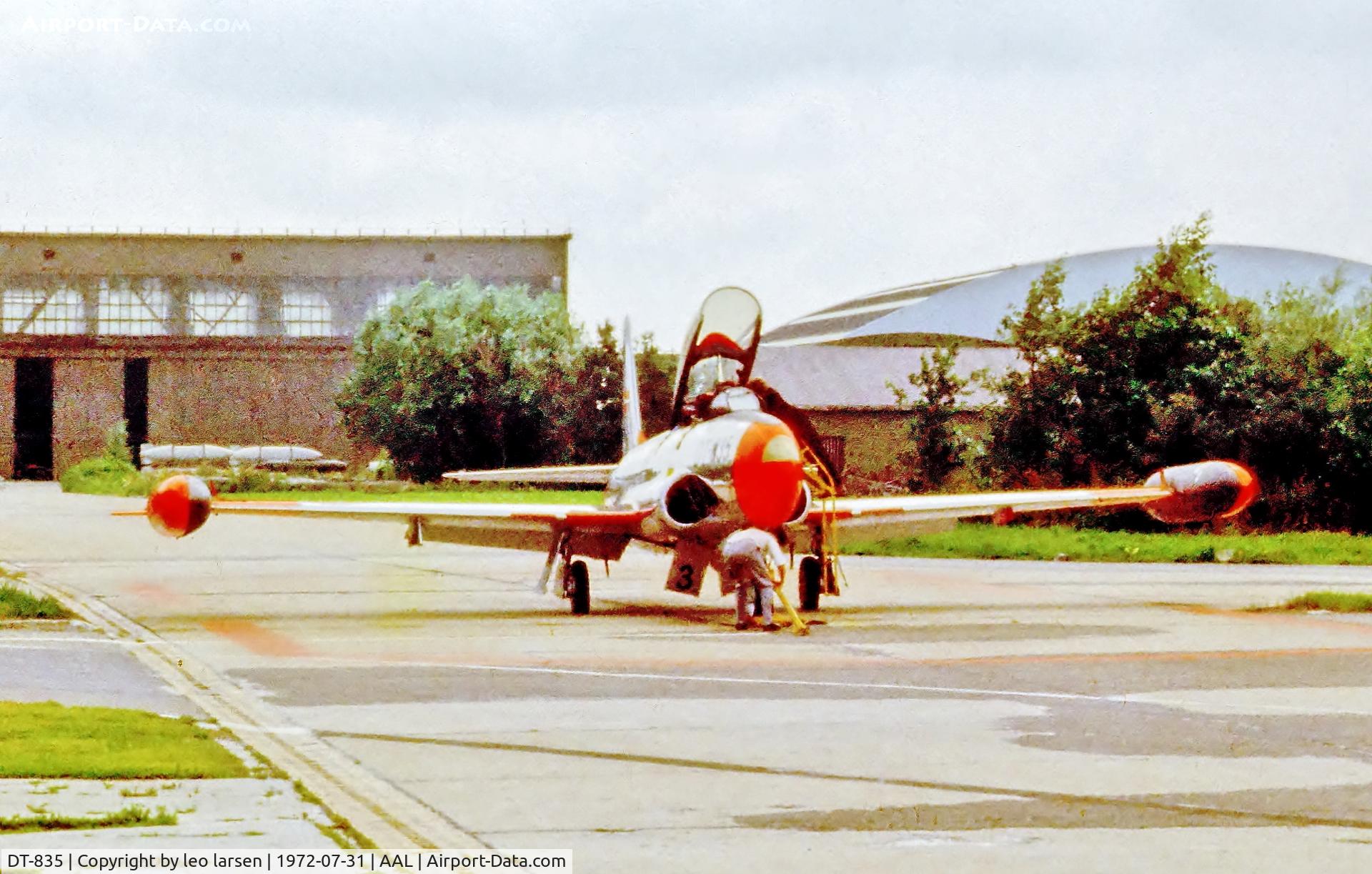 DT-835, 1951 Lockheed T-33A Shooting Star C/N 580-6619, Aalborg 31.7.1972