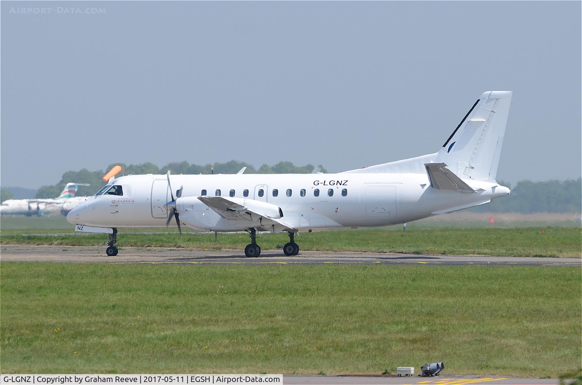G-LGNZ, 1989 Saab 340B C/N 340B-167, About to depart from Norwich.