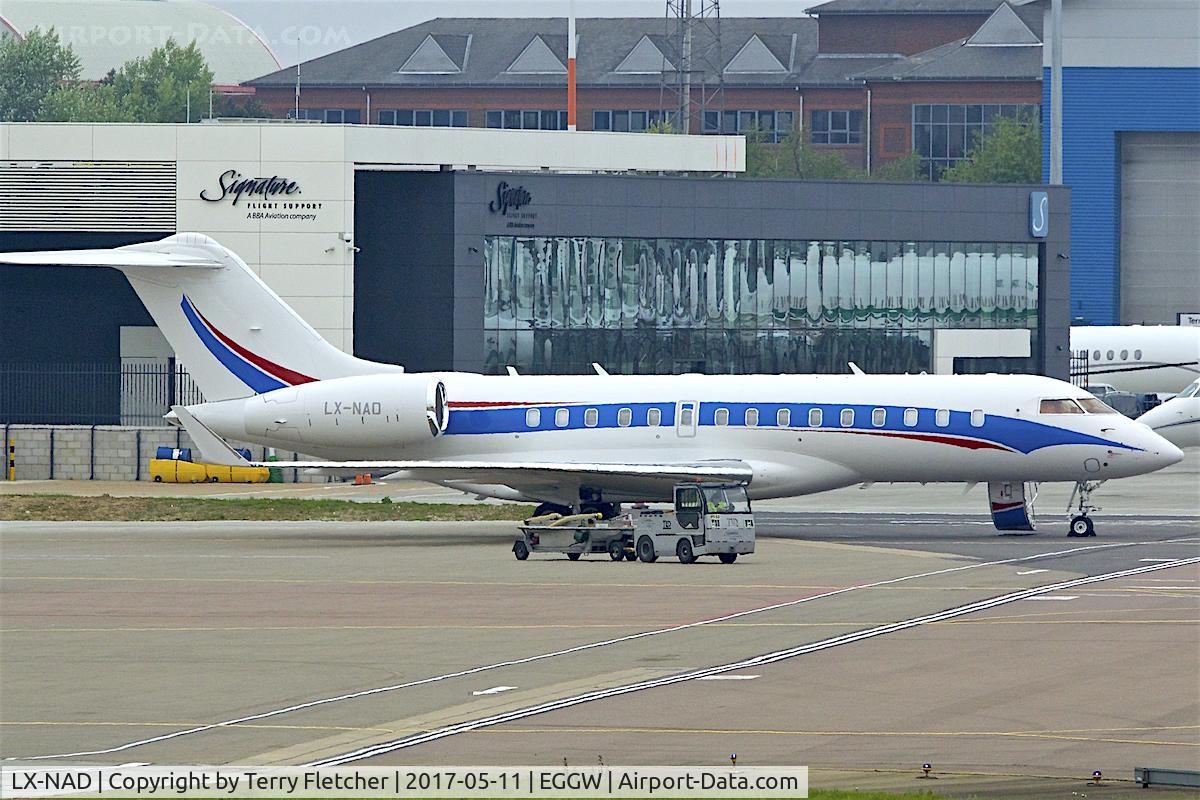 LX-NAD, 2014 Bombardier BD-700-1A10 Global 6000 C/N 9601, At London - Luton Airport