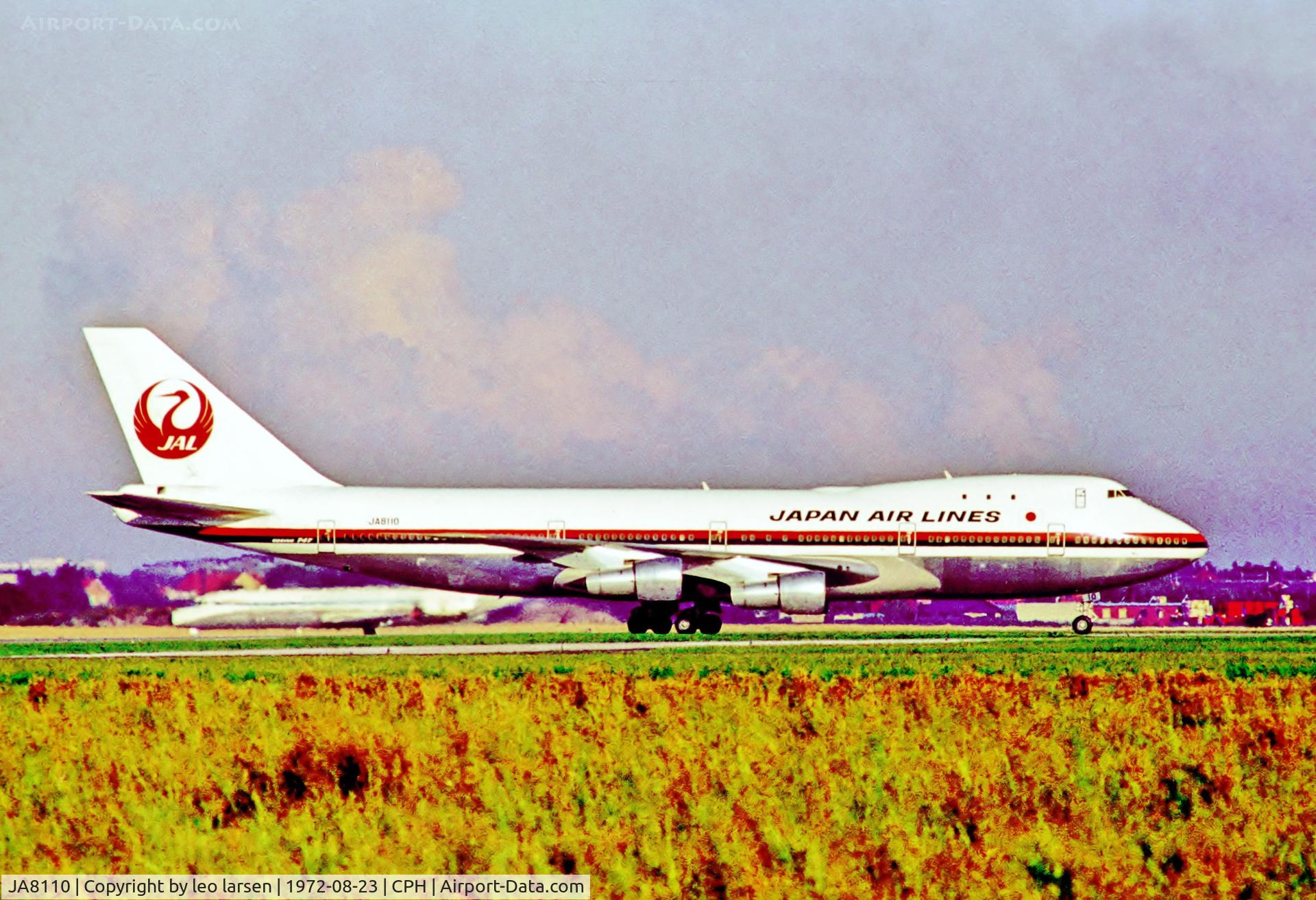 JA8110, 1972 Boeing 747-246B C/N 20504, Copenhagen 23.8.1972
