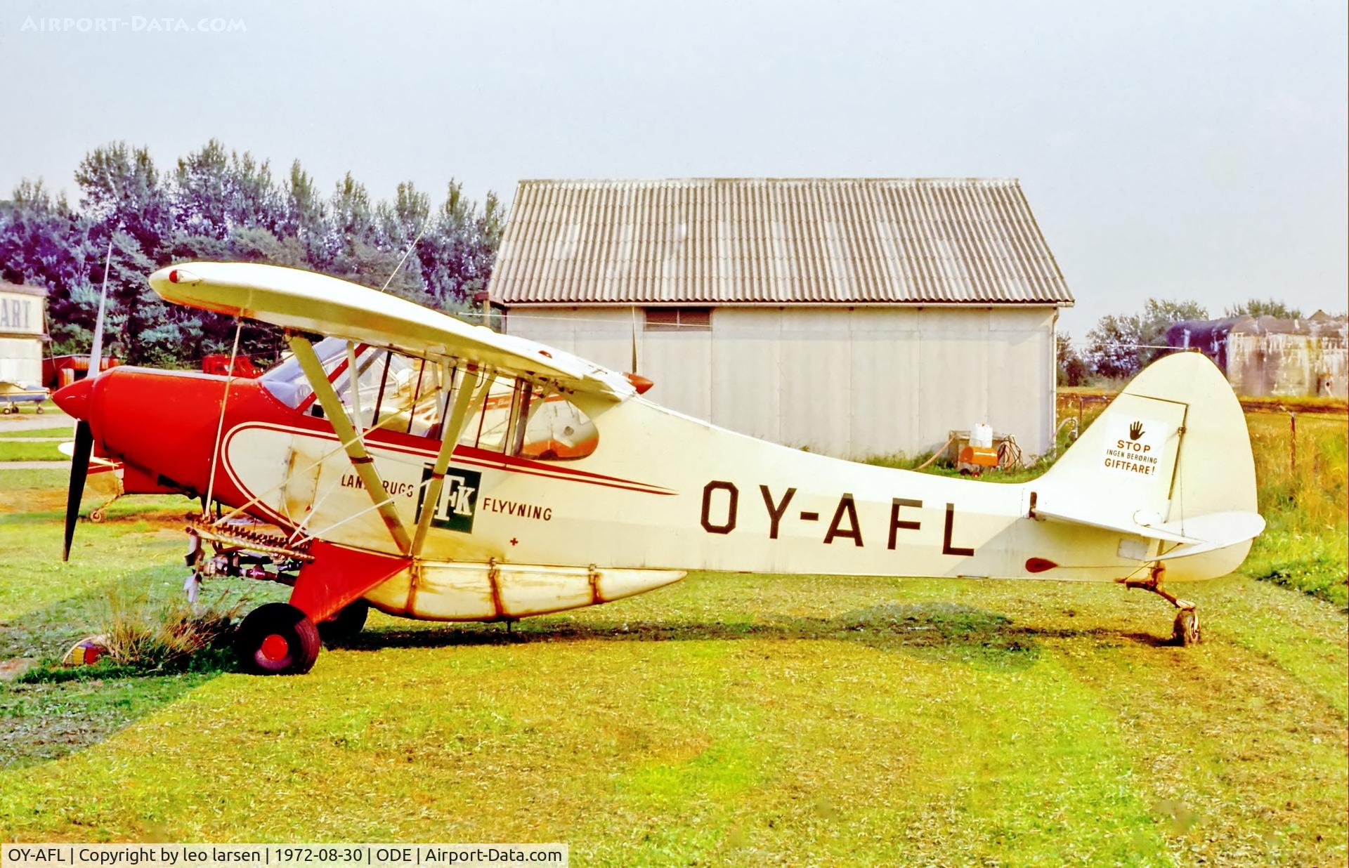 OY-AFL, 1958 Piper PA-18A-150 Super Cub C/N 18-6605, Odense 30.8.1972