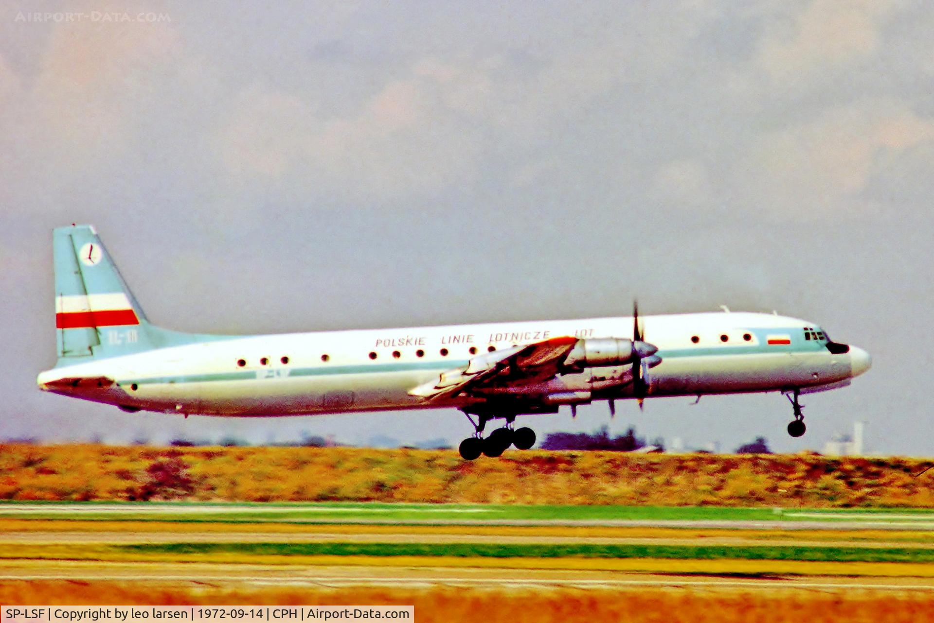 SP-LSF, 1965 Ilyushin IL-18V C/N 185008601, Copenhagen 14.9.1972