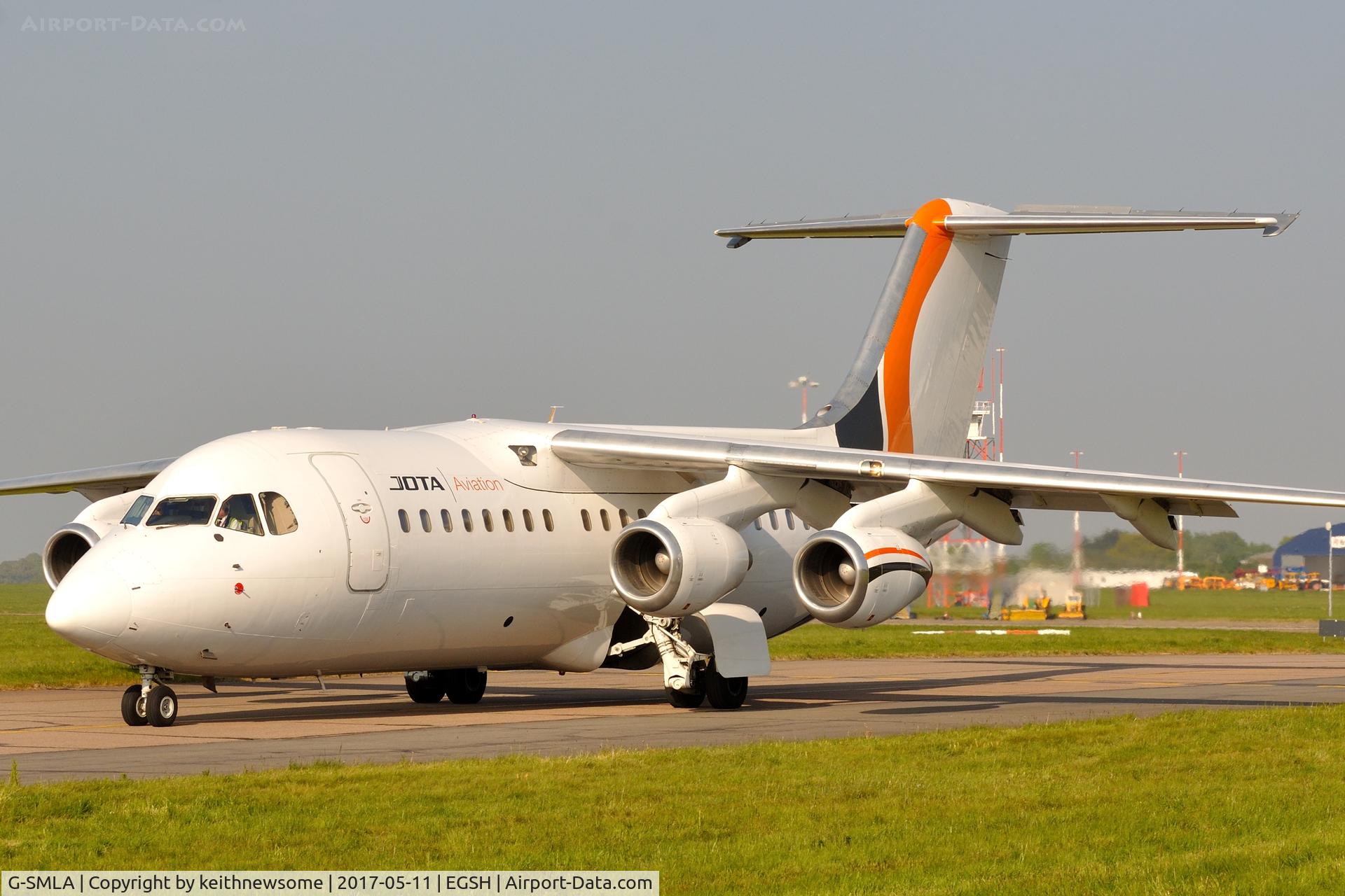 G-SMLA, 1985 British Aerospace BAe.146-200 C/N E2047, Return Visitor.
