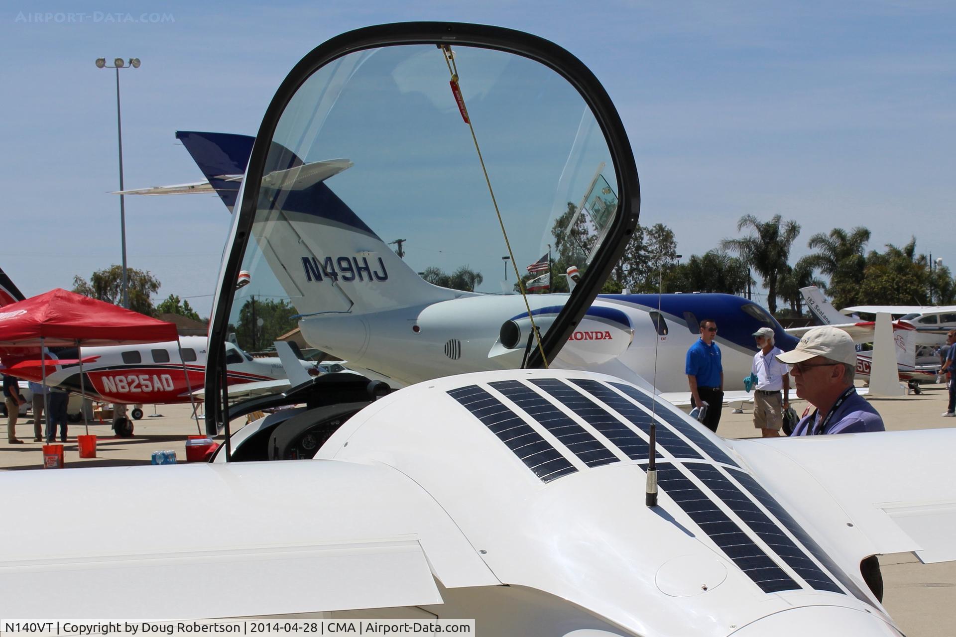 N140VT, 2014 Stemme S-10VT C/N 11-140, 2014 Stemme GMBH S10-VT, Rotax 914, motor glider, variable pitch prop retracts completely into fuselage nose cone for gliding, solar panels battery charger, at AOPA FLY-IN