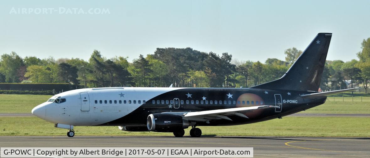 G-POWC, 1991 Boeing 737-33A(QC) C/N 25402, Belfast International.  Titan Airways G-POWC fly/cruise charter to Barcelona.