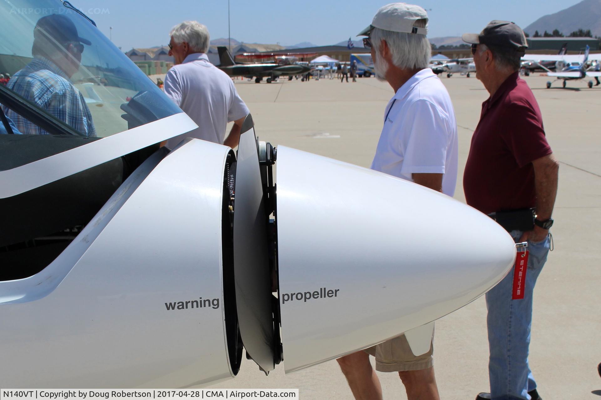 N140VT, 2014 Stemme S-10VT C/N 11-140, 2014 Stemme GMBH S10-VT Motor Glider, Turbo Rotax 914 mid-engine, variable-pitch propeller retracts completely into nose cone, at AOPA FLY-IN