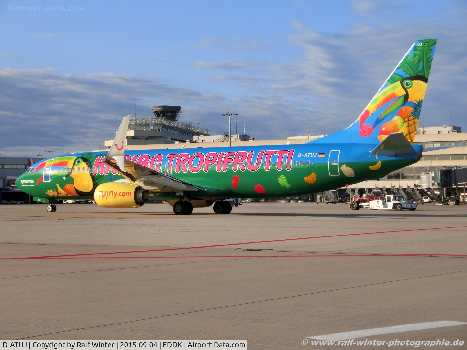 D-ATUJ, 2012 Boeing 737-8K5 C/N 39923, Boeing 737-8K5(W) - X3 TUI TUIfly 'Haribo Tropifrutti' - 39923 - D-ATUJ - 04.09.2015 - CGN