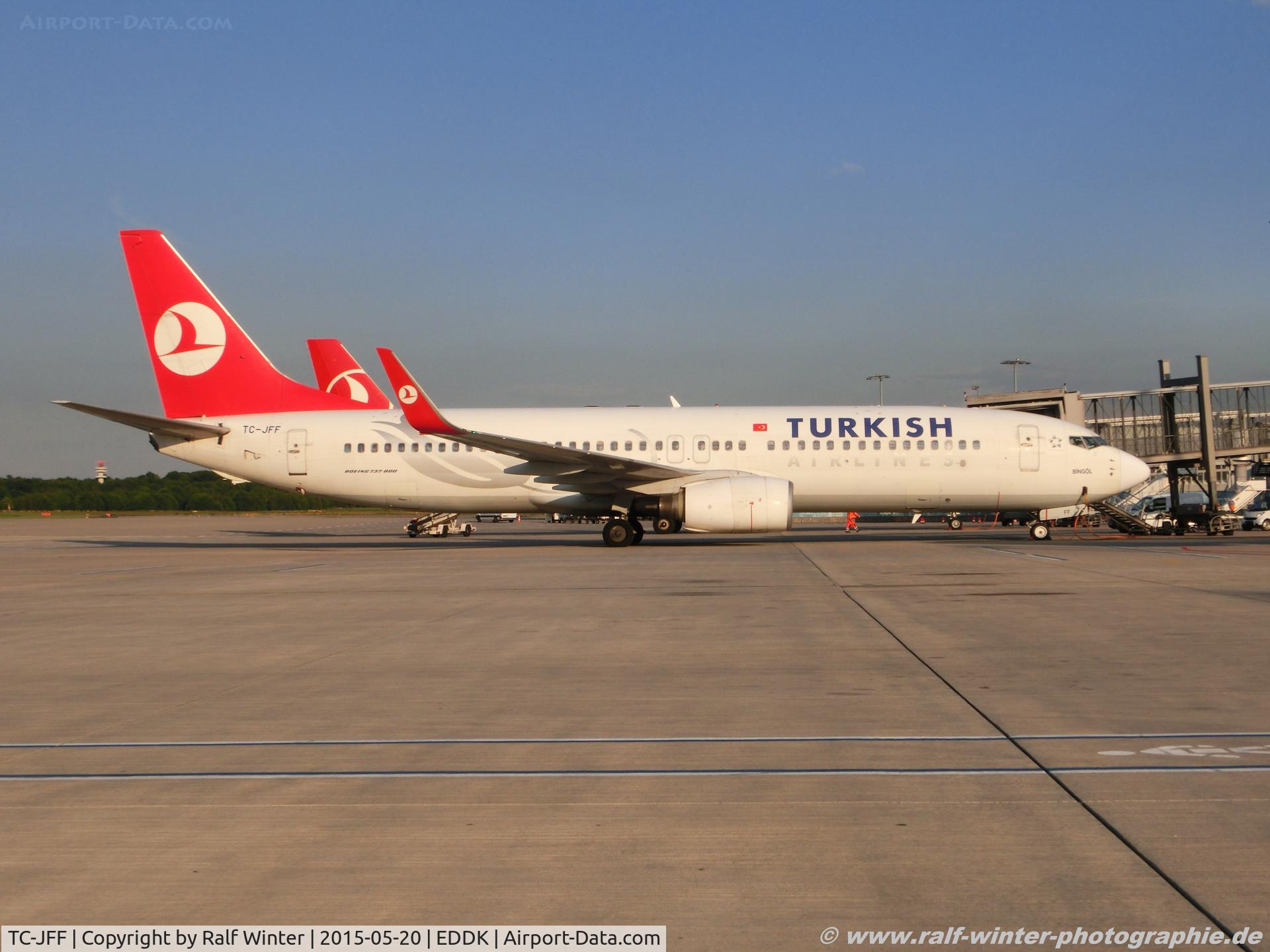 TC-JFF, 1998 Boeing 737-8F2 C/N 29768, Boeing 737-8F2(W) - TK THY Turkish Airlines 'Afyon' ' Afyonkarahisar' - 29768 - TC-JFF - 20.05.2015 - CGN