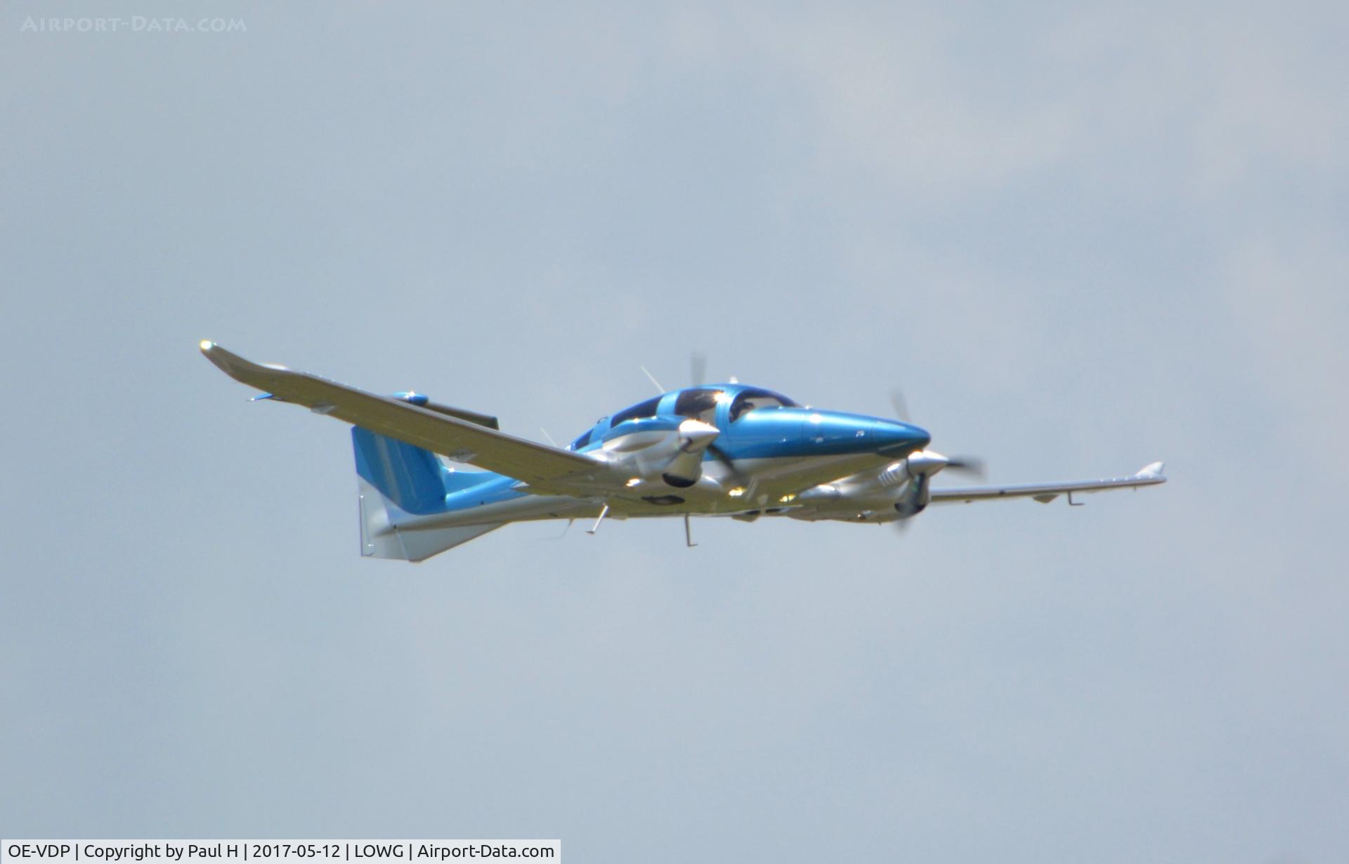 OE-VDP, 2009 Diamond DA-42MPP Twin Star C/N 42.M011, DA-42 making a speedy fly-by over LOWG, Graz