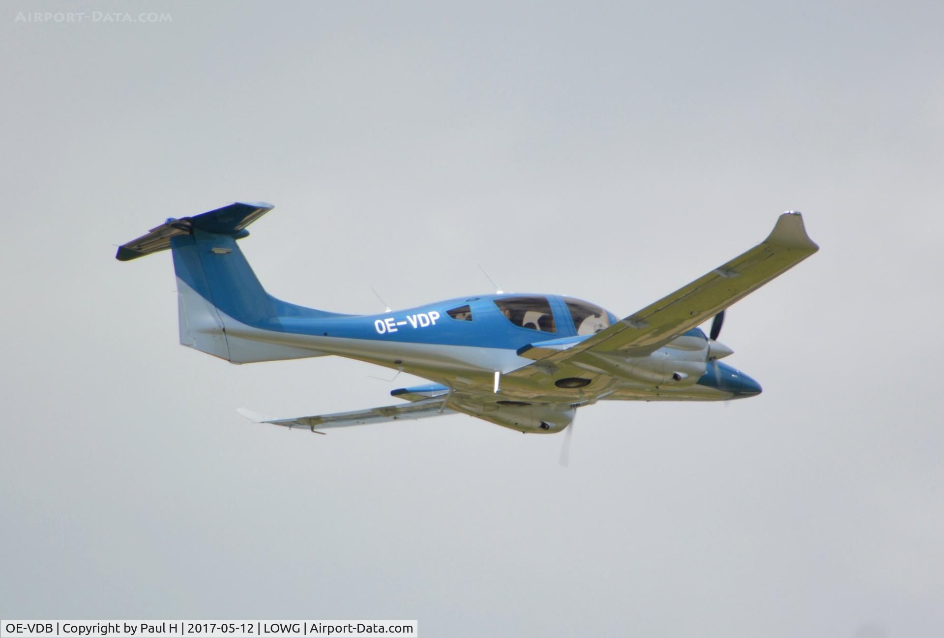 OE-VDB, Diamond DA-42 Twin Star C/N 42.004, DA-42 making a speedy fly-by over LOWG, Graz