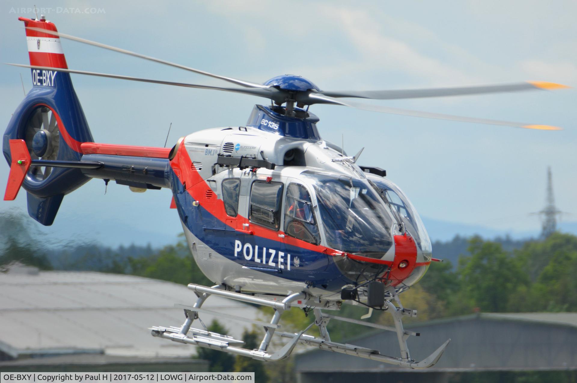 OE-BXY, 2008 Eurocopter EC-135P-2+ C/N 0677, EC-135 from the Police taking-off from LOWG for a mission