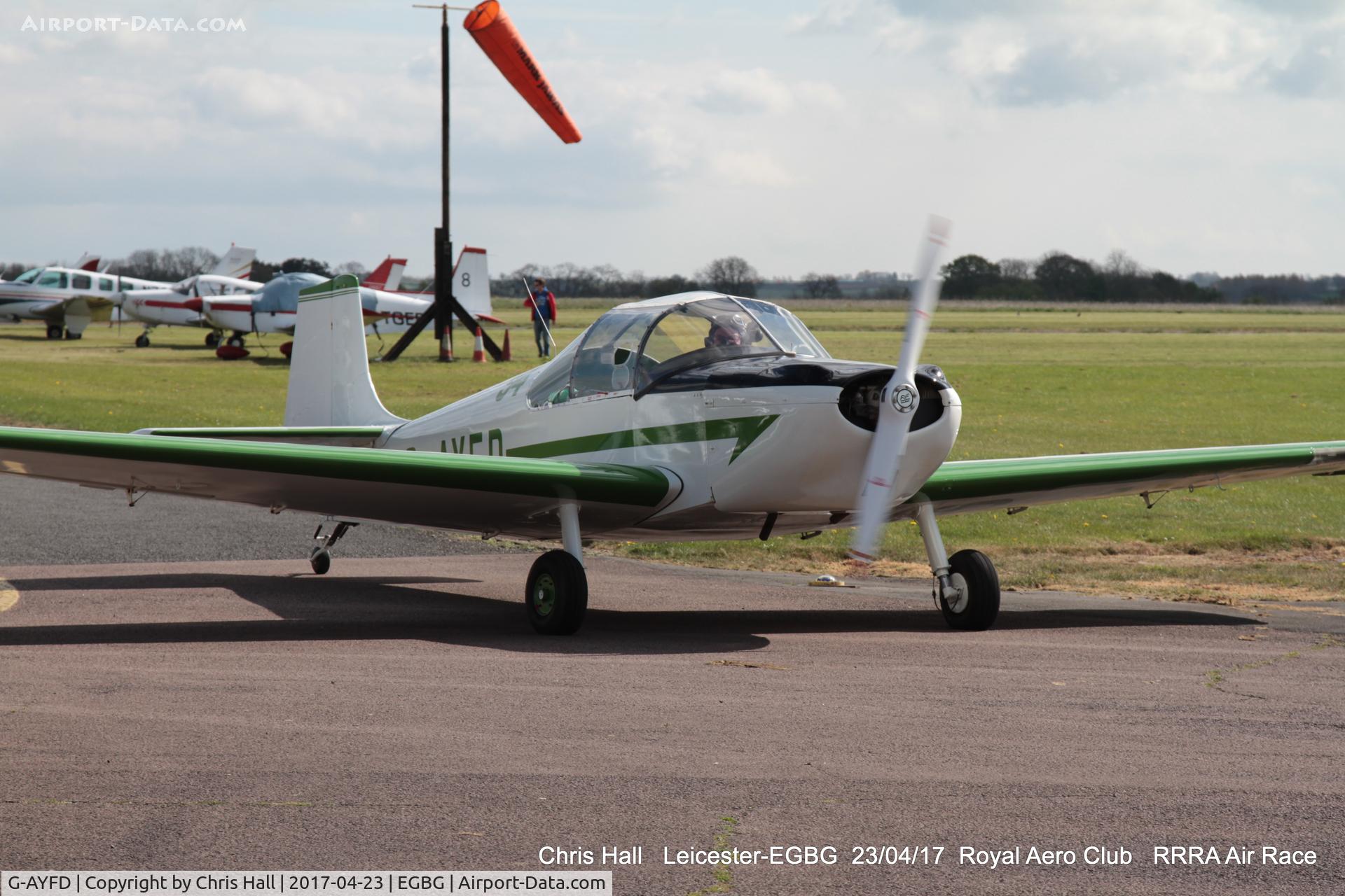G-AYFD, 1970 Rollason Druine D-62B Condor C/N RAE/645, Royal Aero Club 3R's air race at Leicester