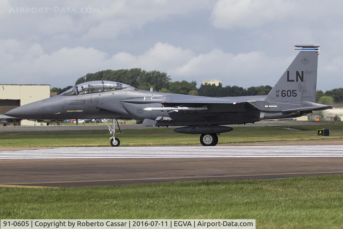 91-0605, 1991 McDonnell Douglas F-15E Strike Eagle C/N 1248/E206, RIAT 2016