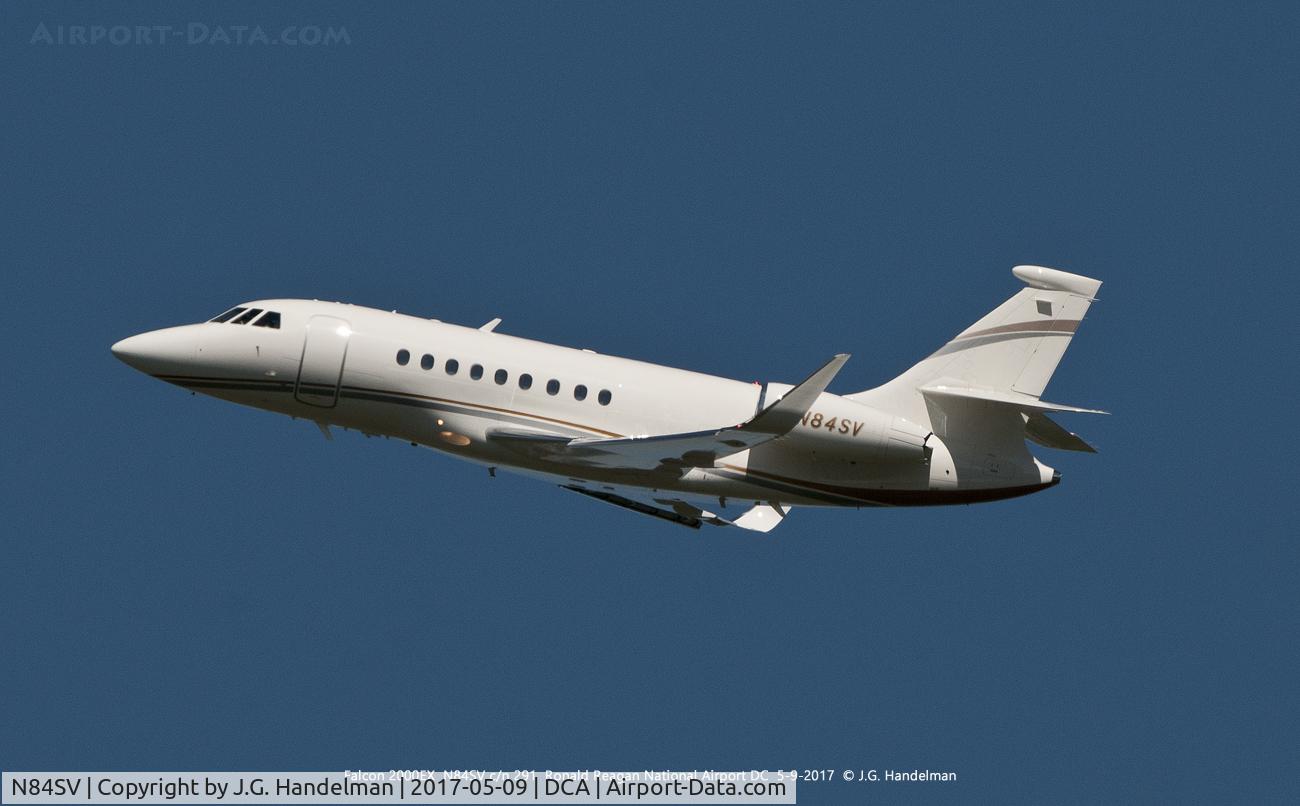 N84SV, 2014 Dassault Falcon 2000EX C/N 291, Take off at DCA.