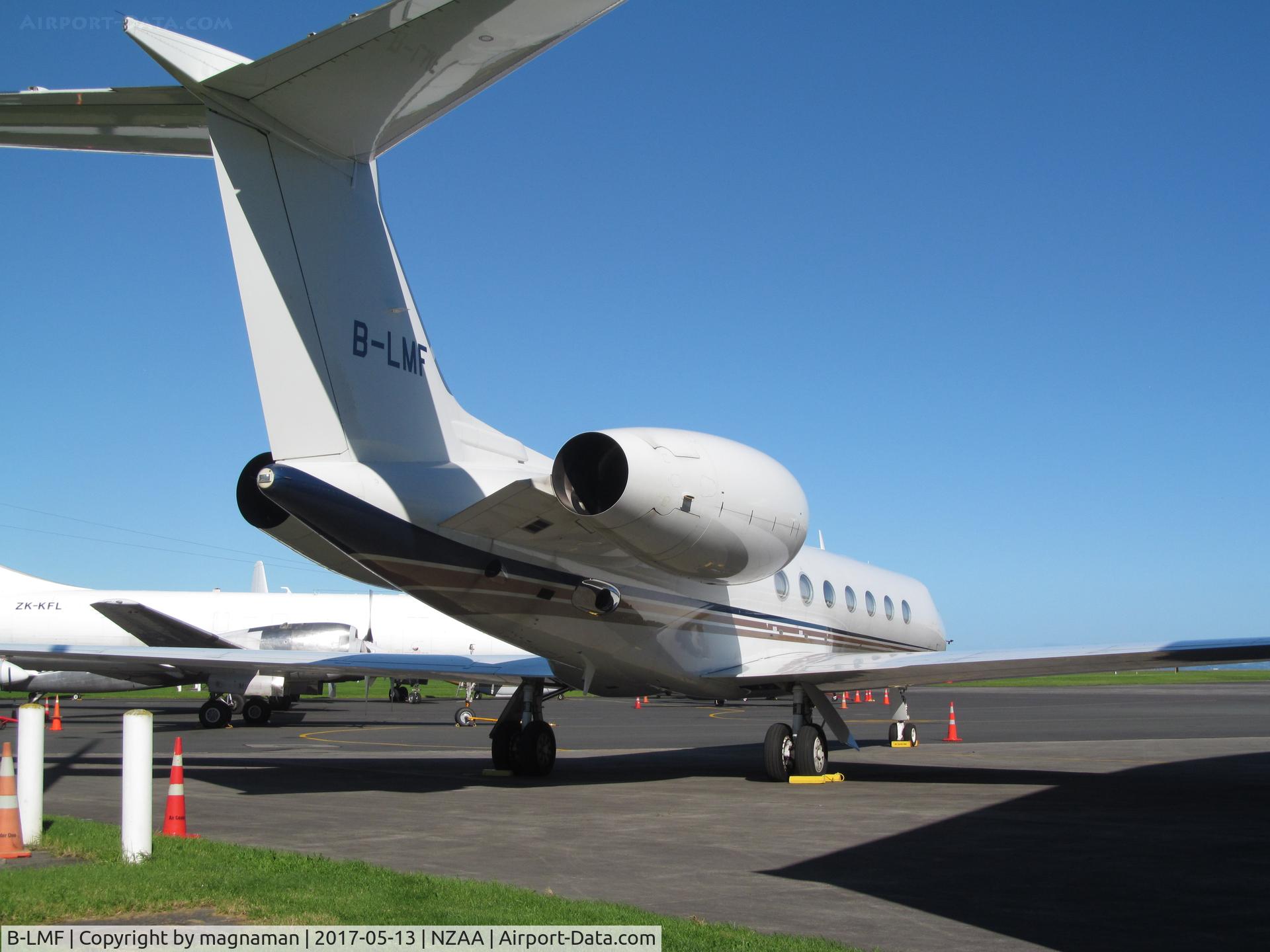 B-LMF, 2012 Gulfstream Aerospace GV-SP (G550) C/N 5388, at AKL after arrival this morning from Oz