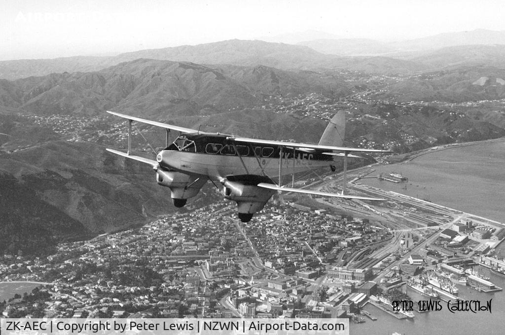 ZK-AEC, 1936 De Havilland DH-89A Dragon Rapide C/N 6334, Cook Strait Airways Ltd., Nelson