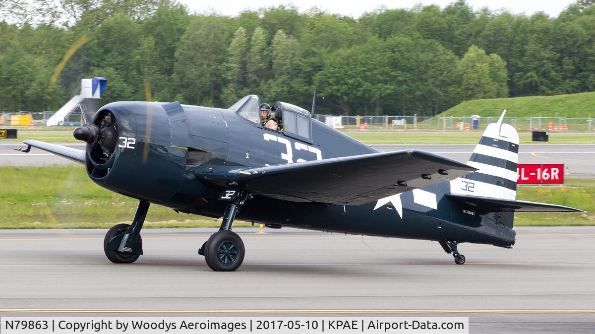 N79863, 1945 Grumman F6F-5 Hellcat C/N A-11008, Heading out for a sortie