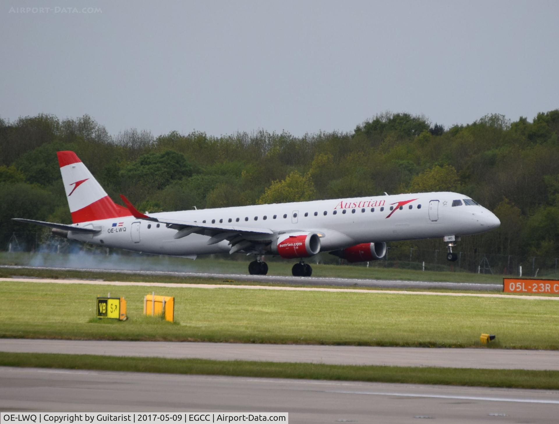 OE-LWQ, 2012 Embraer 195LR (ERJ-190-200LR) C/N 19000565, At Manchester