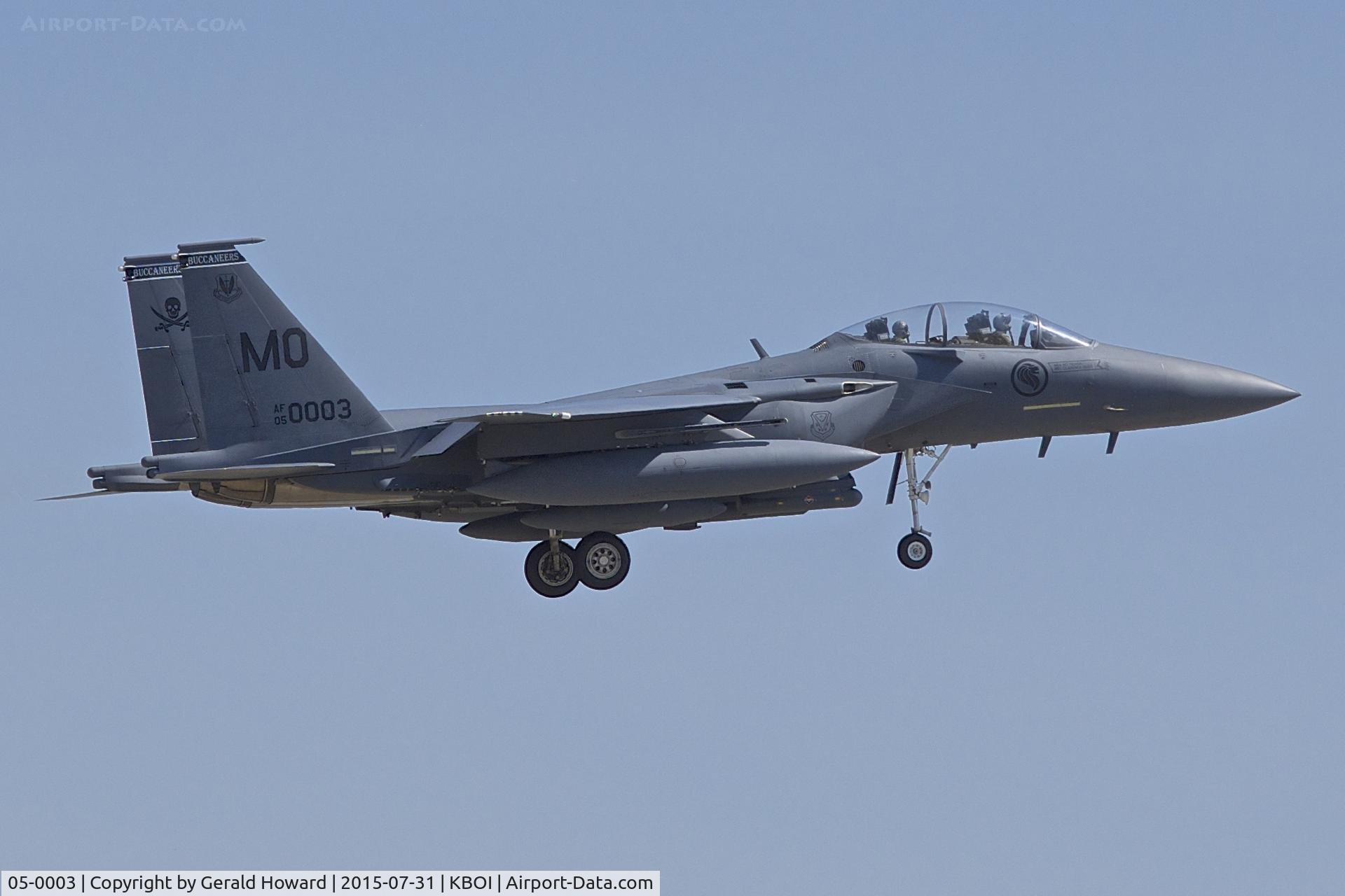 05-0003, 2005 Boeing F-15SG Strike Eagle C/N SG3, Landing RWY 10L.  428th Fighter Sq., Royal Singapore Air Force.