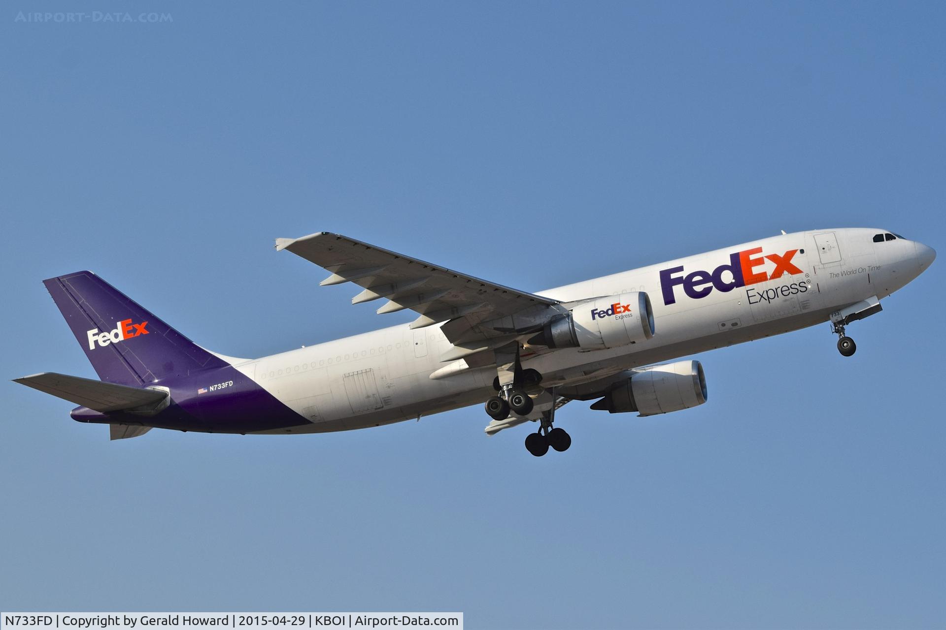 N733FD, 1993 Airbus A300B4-605R C/N 715, Departing BOI.