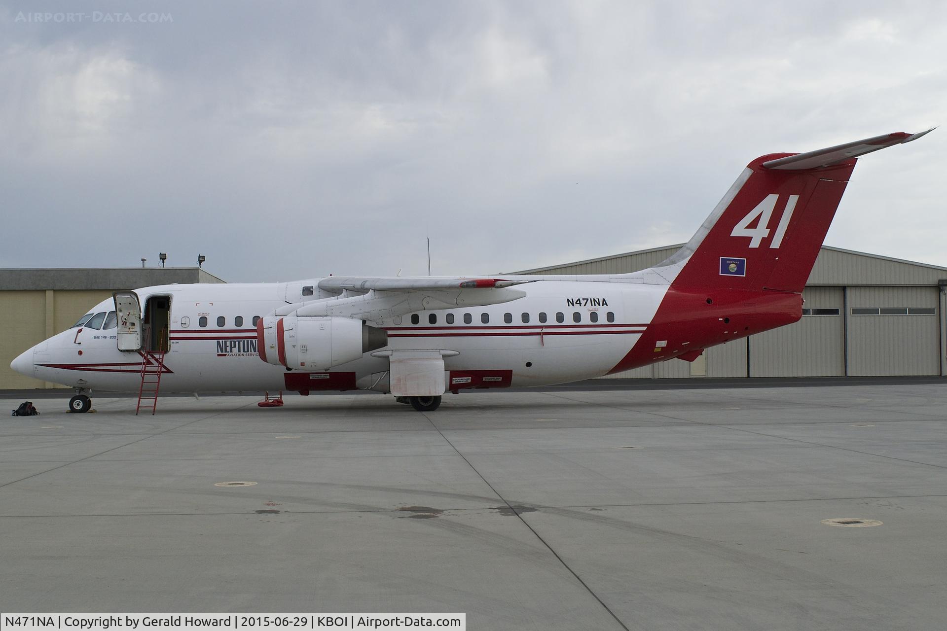 N471NA, 1989 British Aerospace BAe.146-200 C/N E2136, Parked on the east NIFC ramp.
