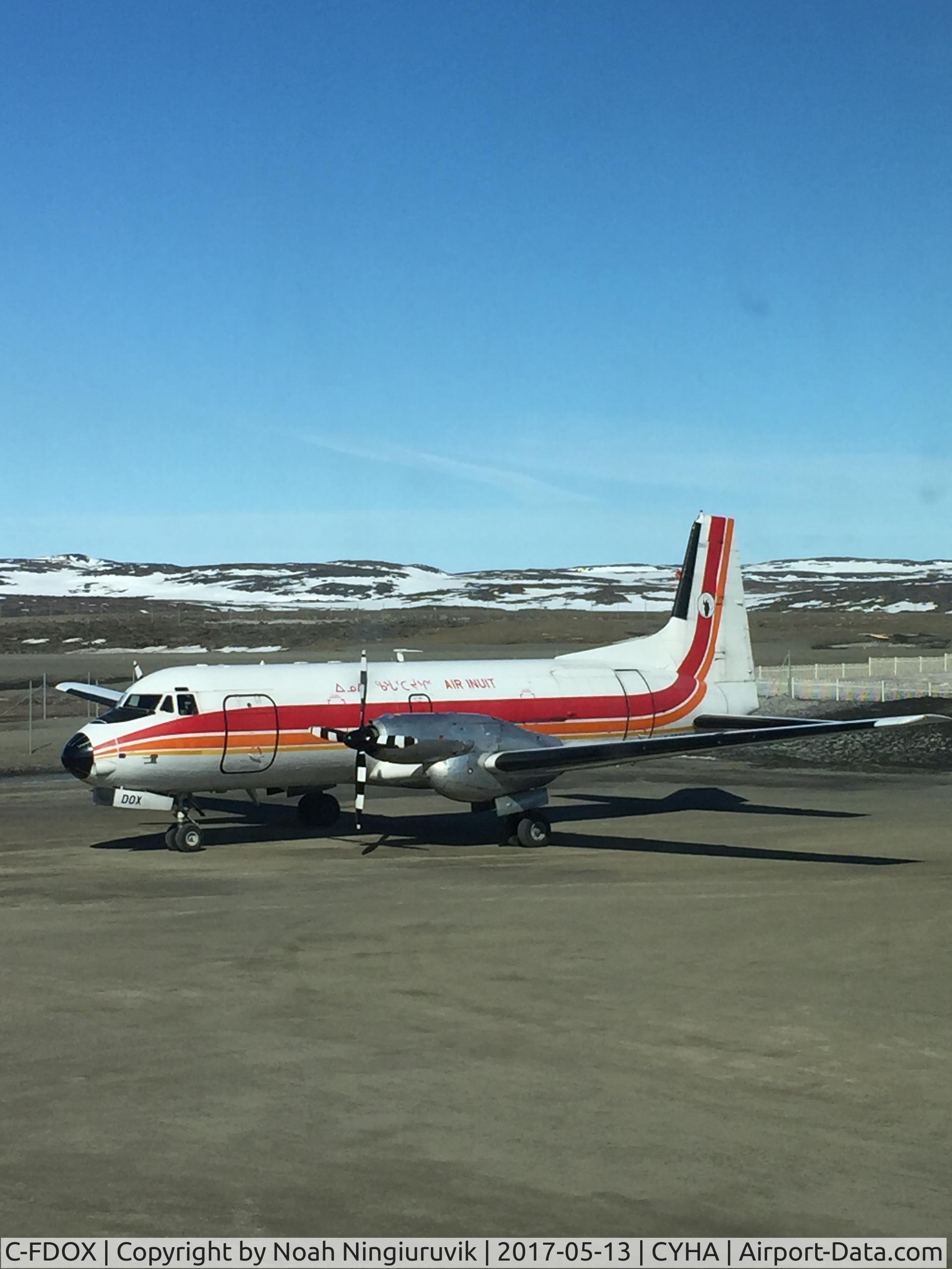 C-FDOX, 1977 Hawker Siddeley HS.748 Series 2A C/N 1749, C-FDOX in Quaqtaq YHA. May 13, 2017.