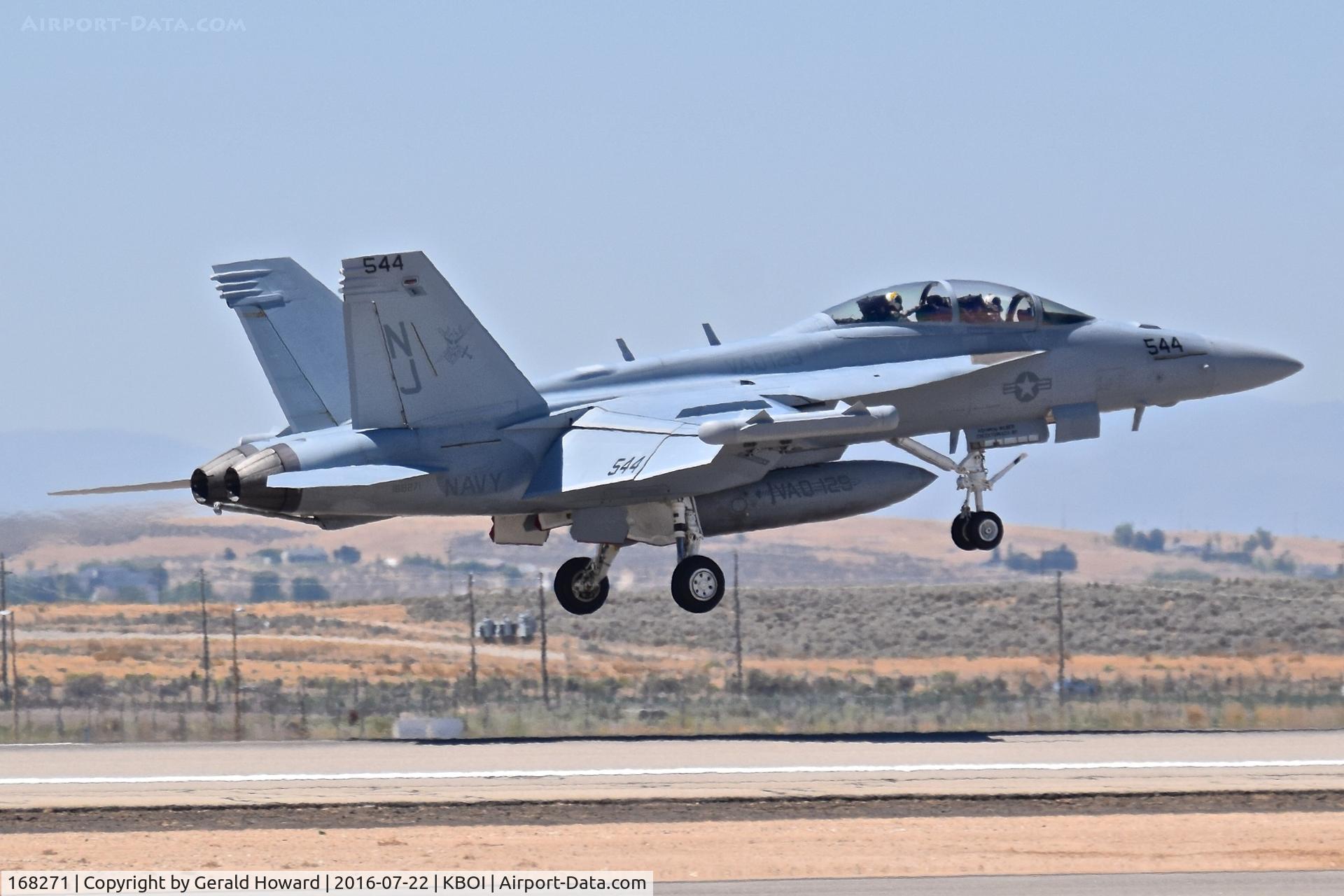 168271, Boeing EA-18G Growler C/N G-53, Landing RWY 28L.  VAQ-129 