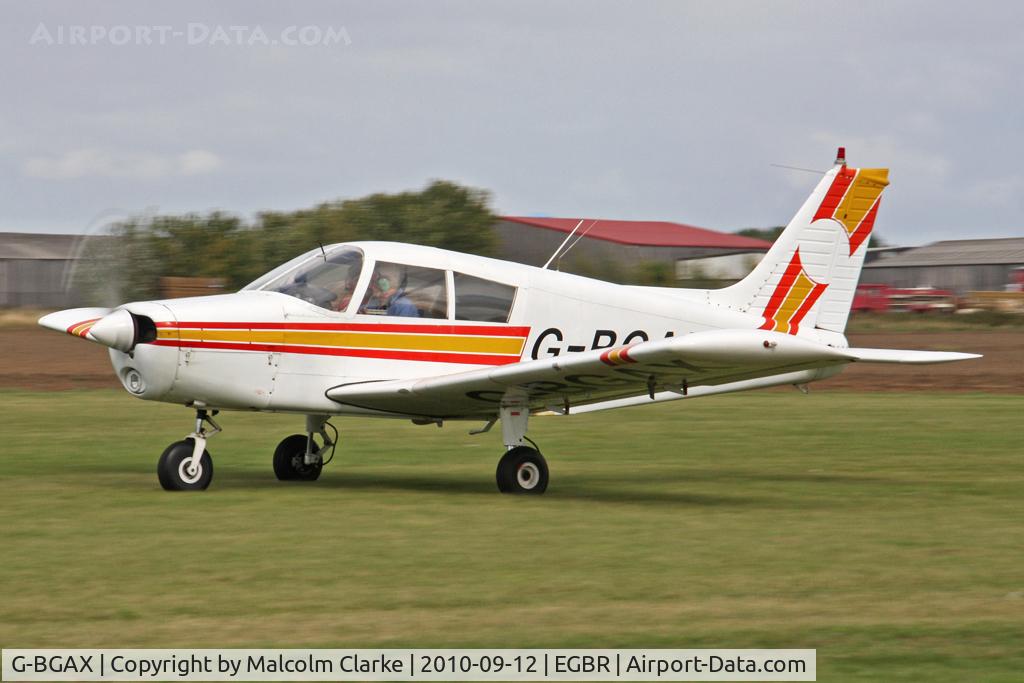 G-BGAX, 1973 Piper PA-28-140 Cherokee C/N 28-7325409, Piper PA-28-140 Cherokee at Breighton Airfield's Helicopter Fly-In. September 12th 2010.