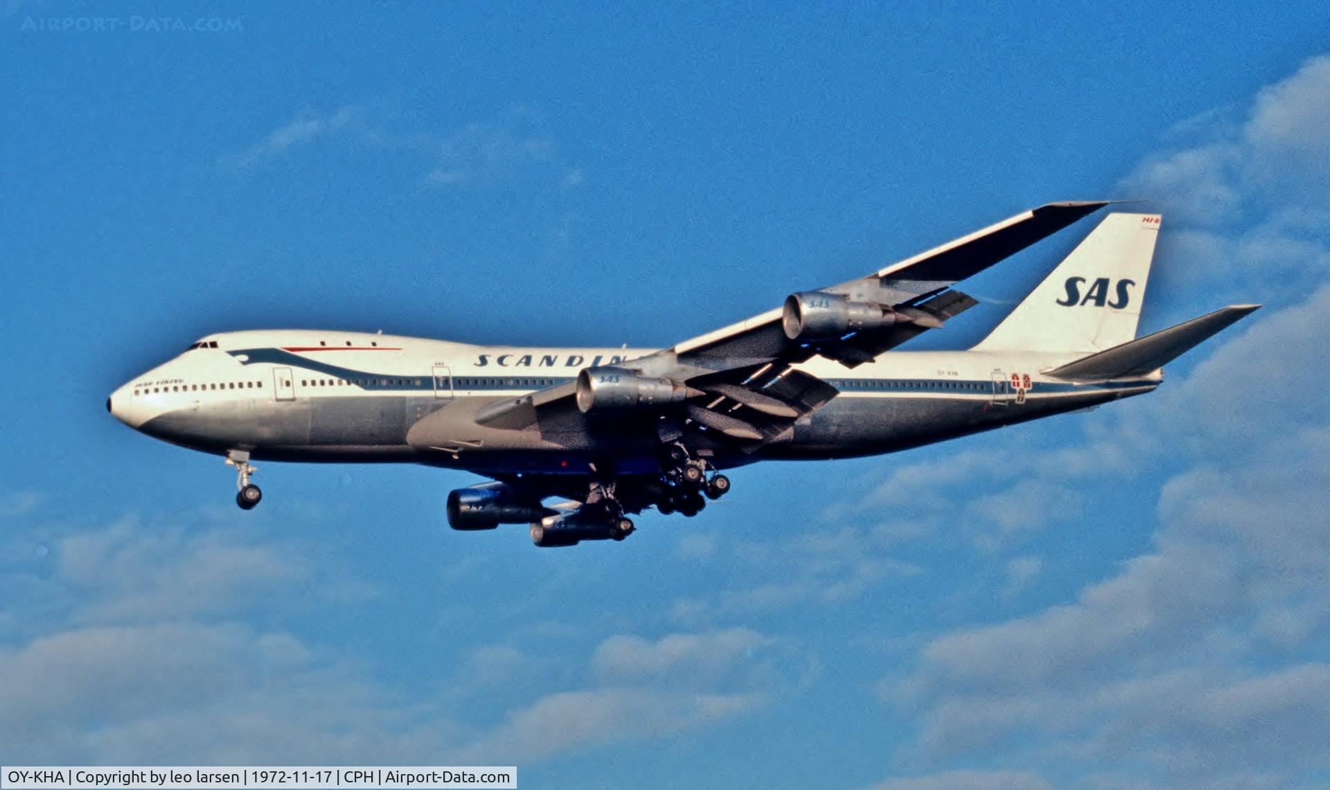 OY-KHA, 1971 Boeing 747-283B C/N 20121, Copenhagen 17.11.1972