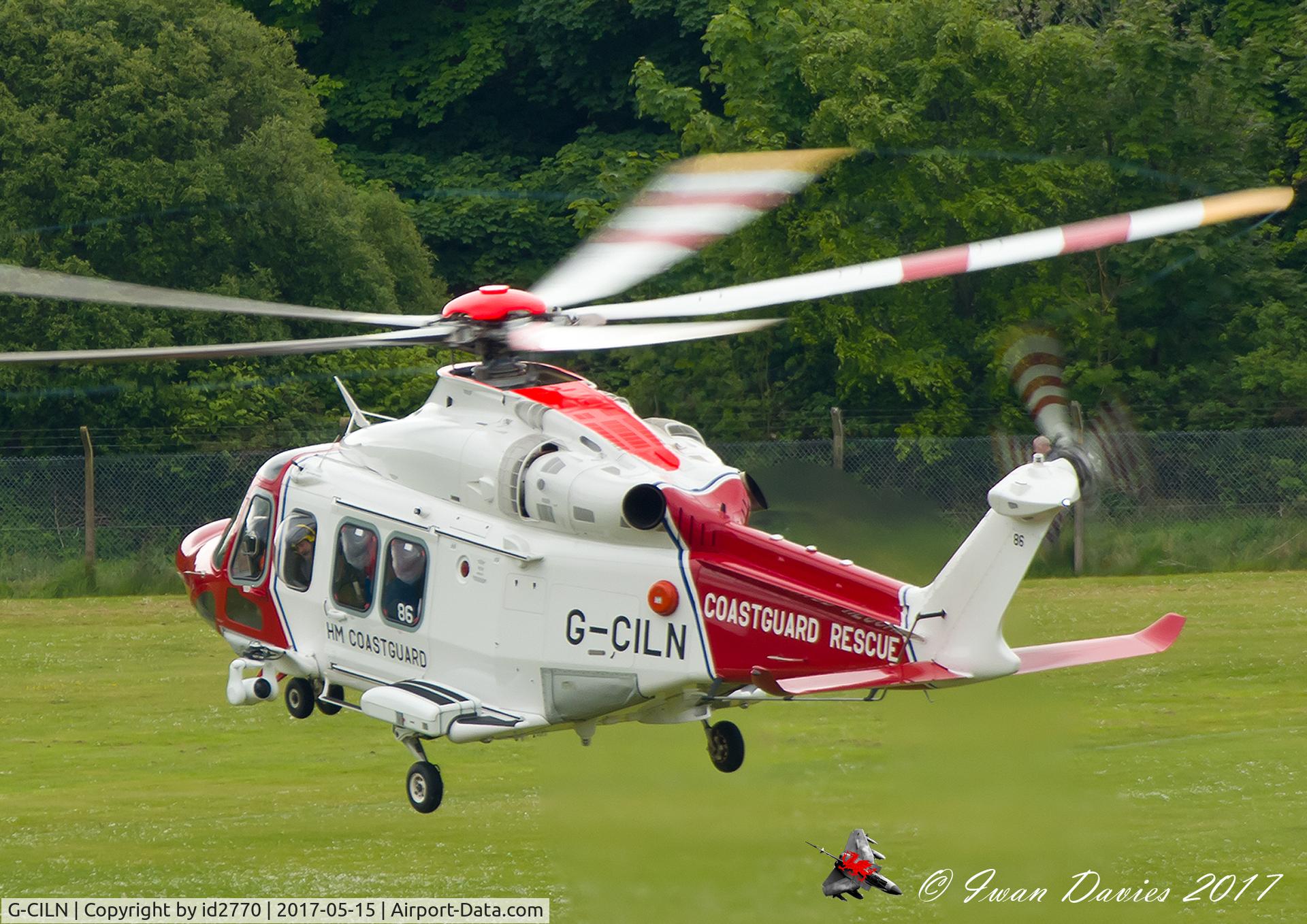 G-CILN, 2014 AgustaWestland AW-139 C/N 31586, Taking off from Aberystwyth
