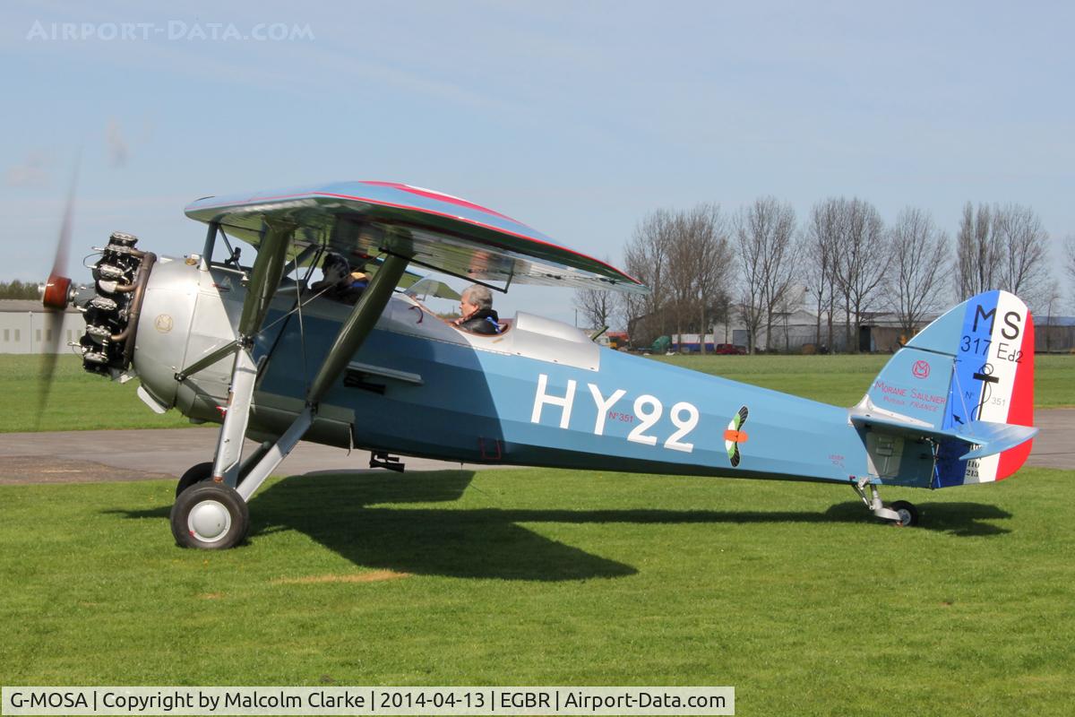 G-MOSA, 1952 Morane-Saulnier MS.317 C/N 351, Morane-Saulnier MS.317 at Breighton Airfield's Early Bird Fly-In. April 13th 2014.