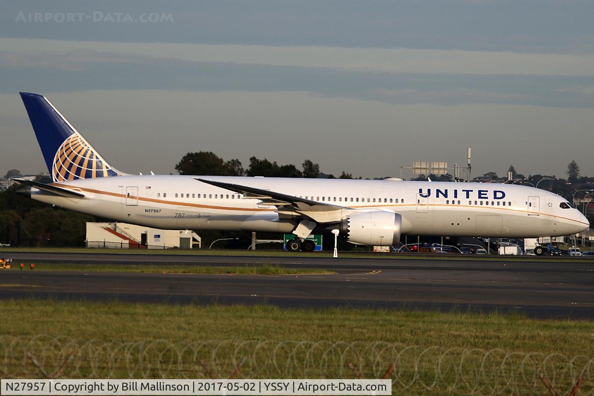 N27957, 2015 Boeing 787-9 Dreamliner C/N 36409, in from LAX