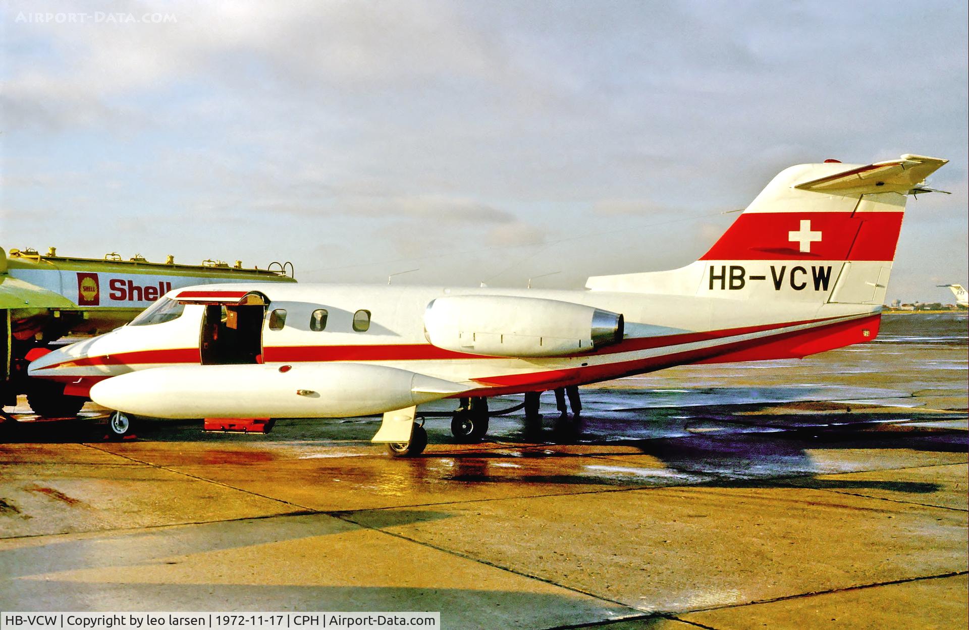 HB-VCW, 1972 Learjet 24D C/N 24D-256, Copenhagen 17.11.1972