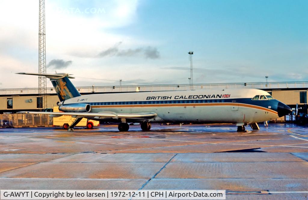 G-AWYT, 1969 BAC 111-501EX One-Eleven C/N BAC.176, Copenhagen 11.12.1972