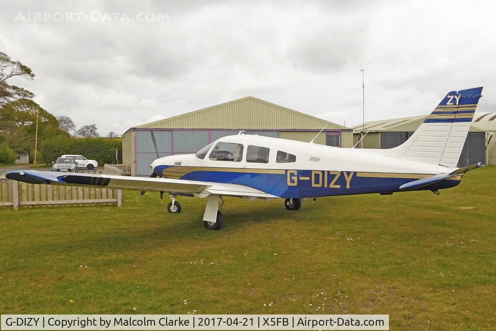G-DIZY, 1977 Piper PA-28R-201T Cherokee Arrow III C/N 28R-7703401, Piper PA-28R-201T Cherokee Arrow III at Fishburn Airfield UK. April 21st 2017.