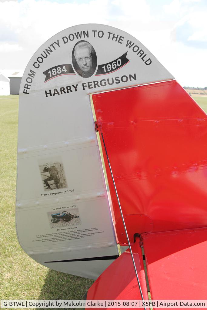 G-BTWL, 1992 Wag-Aero Sport Trainer C/N PFA 108-10893, Wag-Aero Sport Trainer at Fishburn Airfield UK. August 7th 2015.