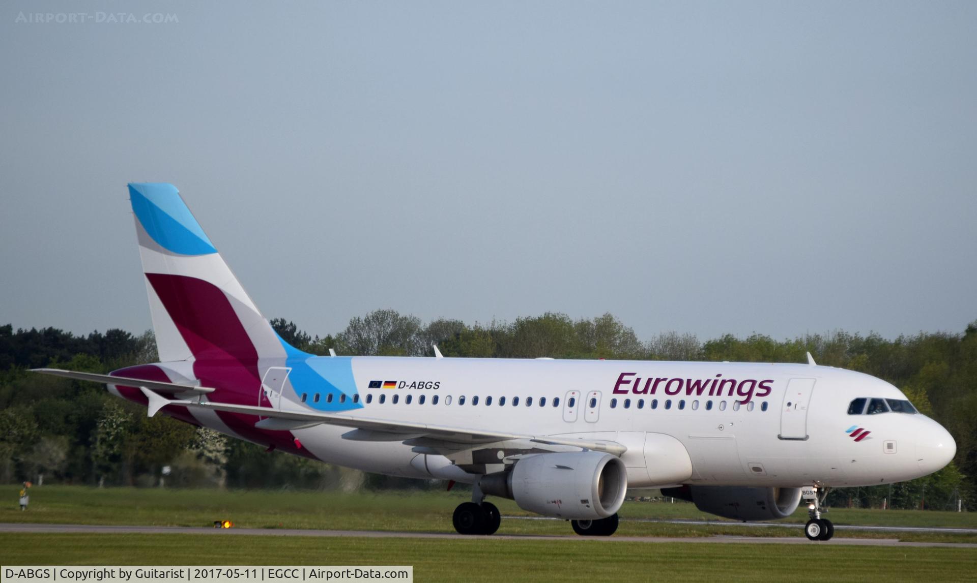 D-ABGS, 2009 Airbus A319-112 C/N 3865, At Manchester