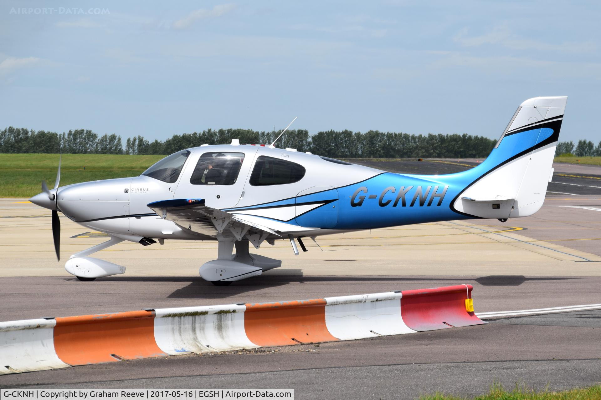 G-CKNH, 2013 Cirrus SR22T C/N 0523, About to depart from Norwich.