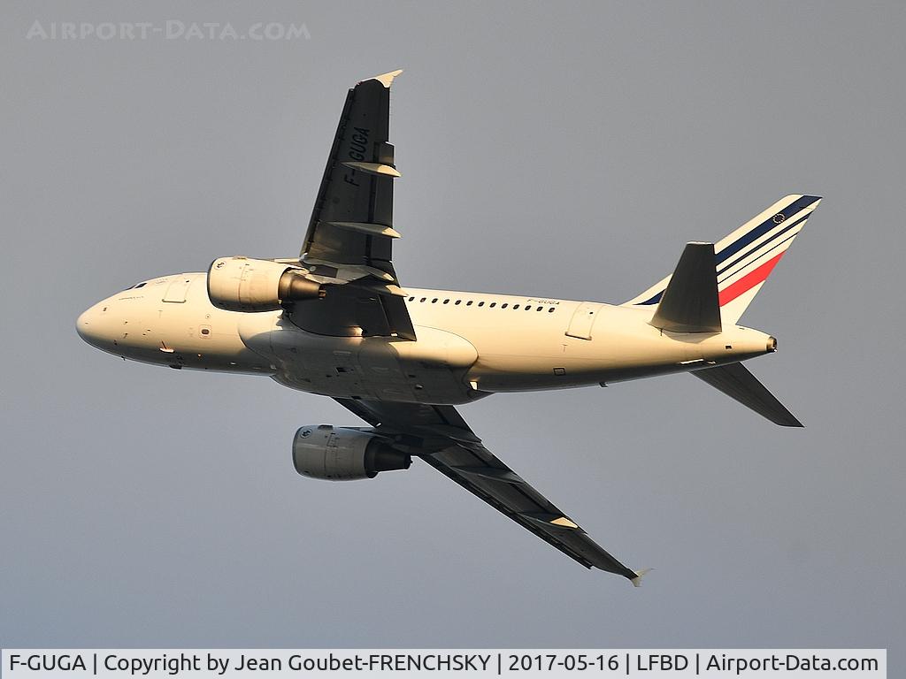 F-GUGA, 2002 Airbus A318-111 C/N 2035, AF7633 /AFR81CT take off runway 05 to Paris CDG