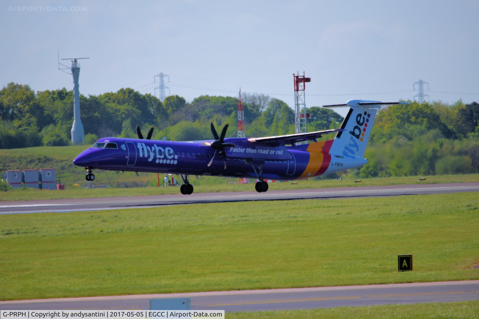 G-PRPH, 2010 Bombardier DHC-8-402 Dash 8 C/N 4323, just about to land