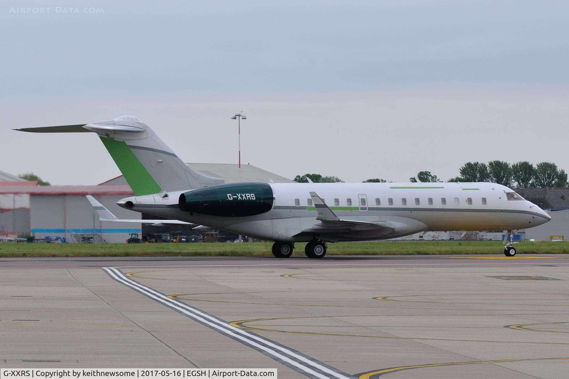 G-XXRS, 2004 Bombardier BD-700-1A10 Global Express C/N 9169, Arriving for paintwork.