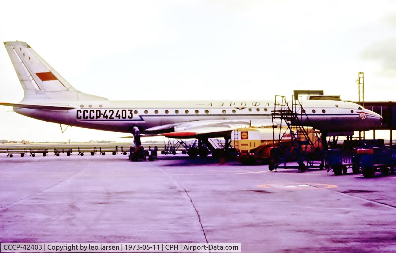CCCP-42403, 1958 Tupolev Tu-104B C/N 820105, Copenhagen 11.5.1973