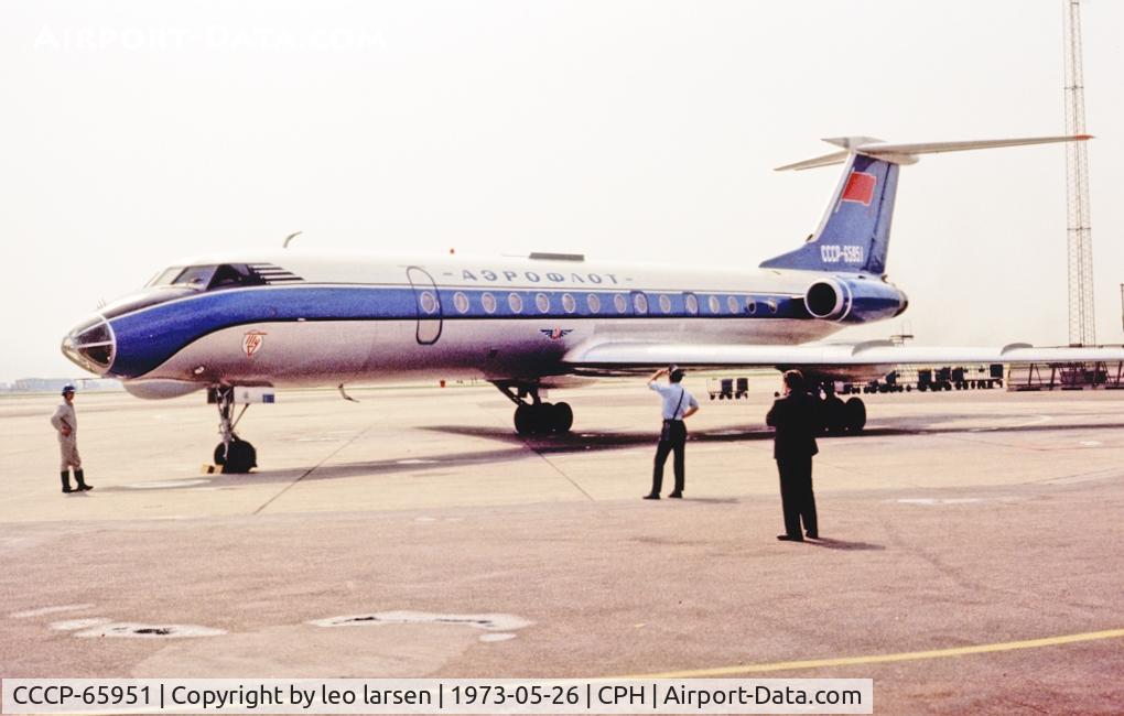 CCCP-65951, 1972 Tupolev Tu-134A C/N 2351703, Copenhagen 26.5.1973