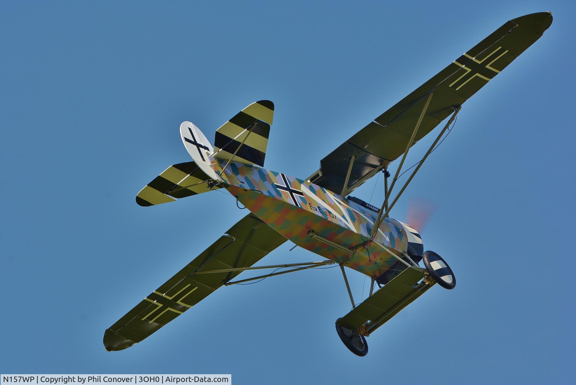 N157WP, 2014 Fokker E.V Replica C/N 1, Fokker E.V. after tale-off at 3OH0