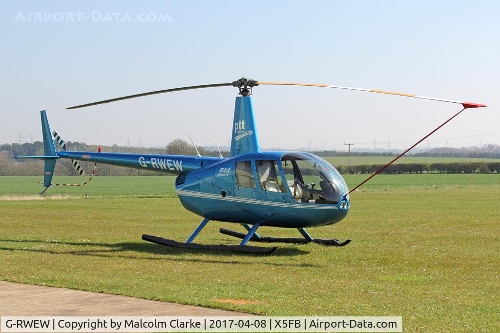 G-RWEW, 2006 Robinson R44 Clipper II C/N 11148, Robinson R-44 Clipper II at Fishburn Airfield UK. April 8th 2017.