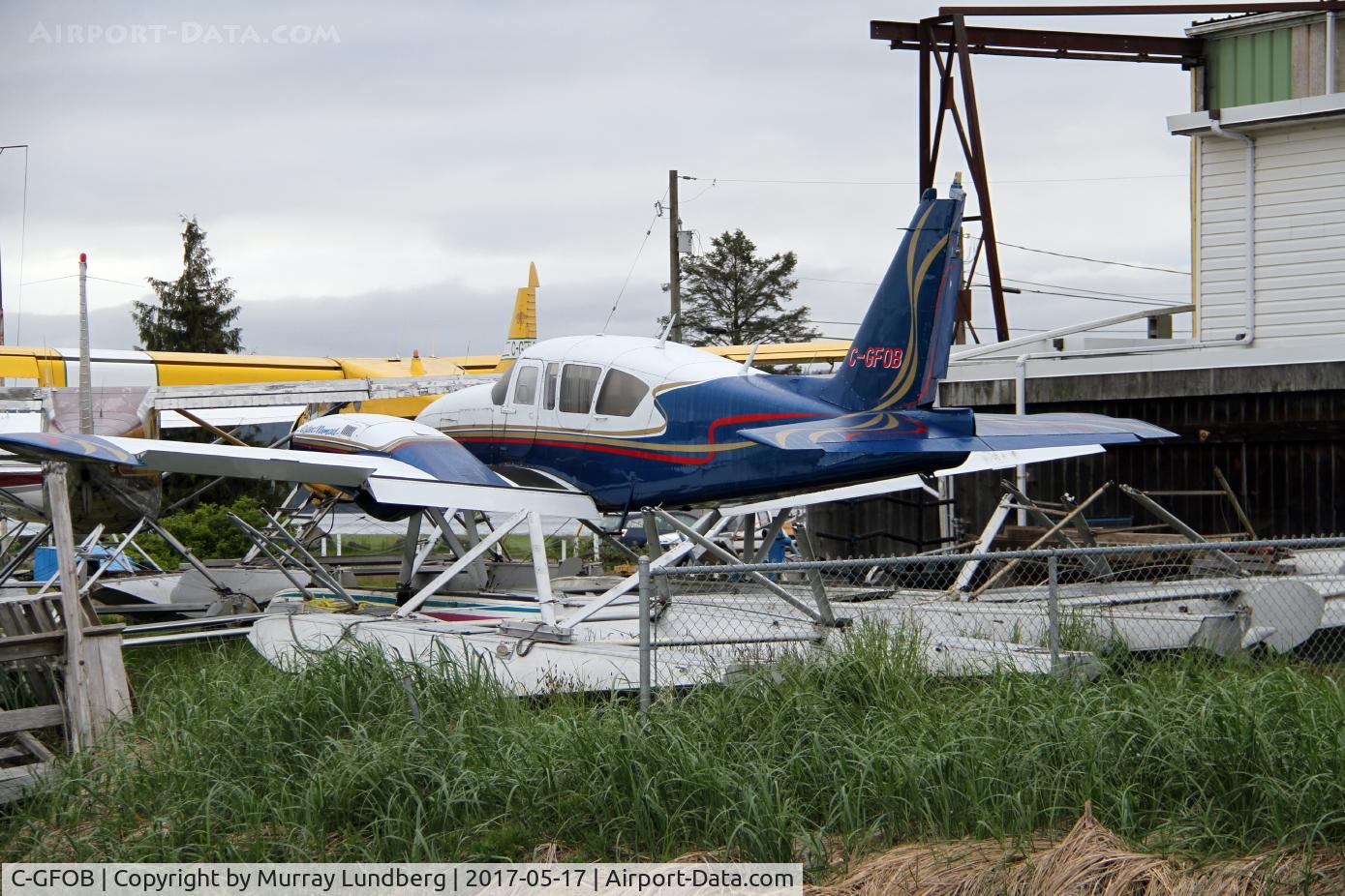 C-GFOB, 1969 Piper PA-23-250 Aztec C/N 27-4000, In winter storage at the float base on Tyee Spit at Campbell River, BC, Canada.