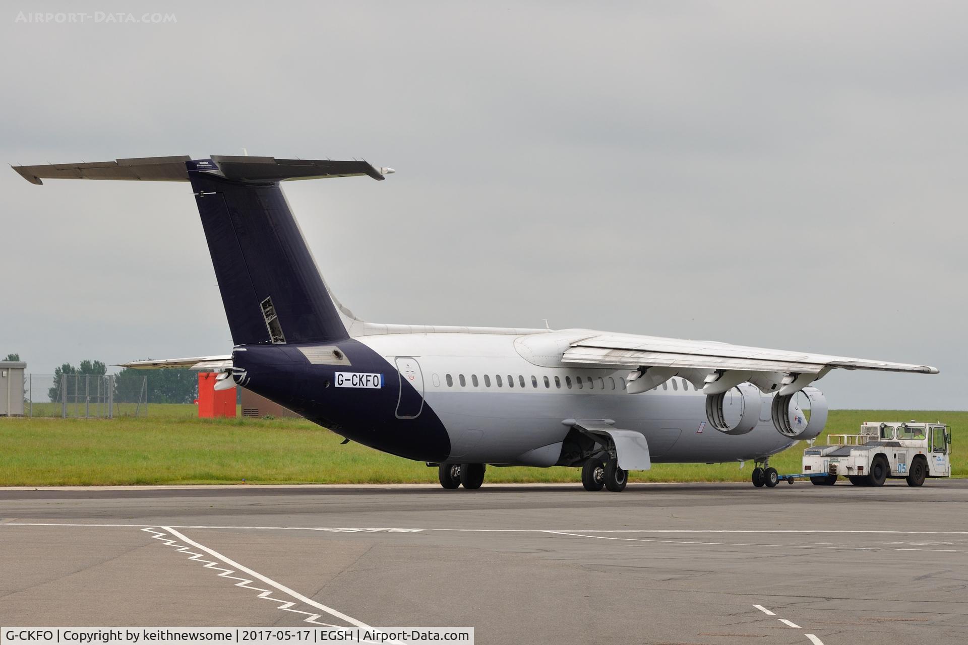 G-CKFO, 1999 British Aerospace Avro 146-RJ100 C/N E3360, Removed, engineless, from engineering hangar formerly OO-DWK.