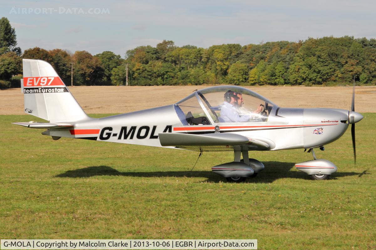 G-MOLA, 2012 Cosmik EV-97 TeamEurostar UK C/N 3937, Cosmik EV-97 TeamEurostar UK at Breighton Airfield's Pre-Hibernation Fly-In. October 6th 2013.